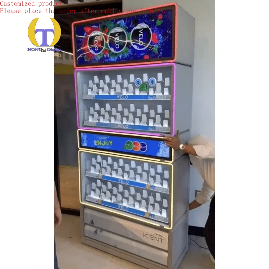 

Custom.High End Durable Acrylic Modern Light Box Display Rack Multi Color Illuminated Counter Top for Smoke Shop Display
