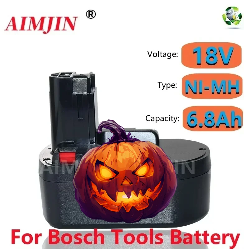 2026 18 فولت لبوش BAT025 6800 مللي أمبير ni-mh قابلة للشحن استبدال الحفر مفك بطاريات GSB 18VE-2 بطارية أداة كهربائية
