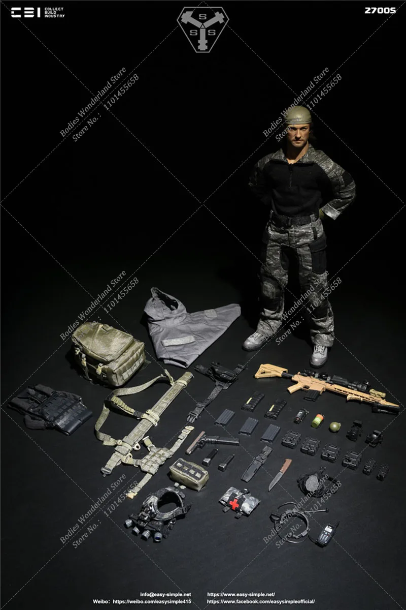 EASY&SIMPLE CBI ES 27005 1/6 Scale Collectible Task Force 58 Po1 Brad Soldier Camouflage Battle Suit 12'' Action Figure Model