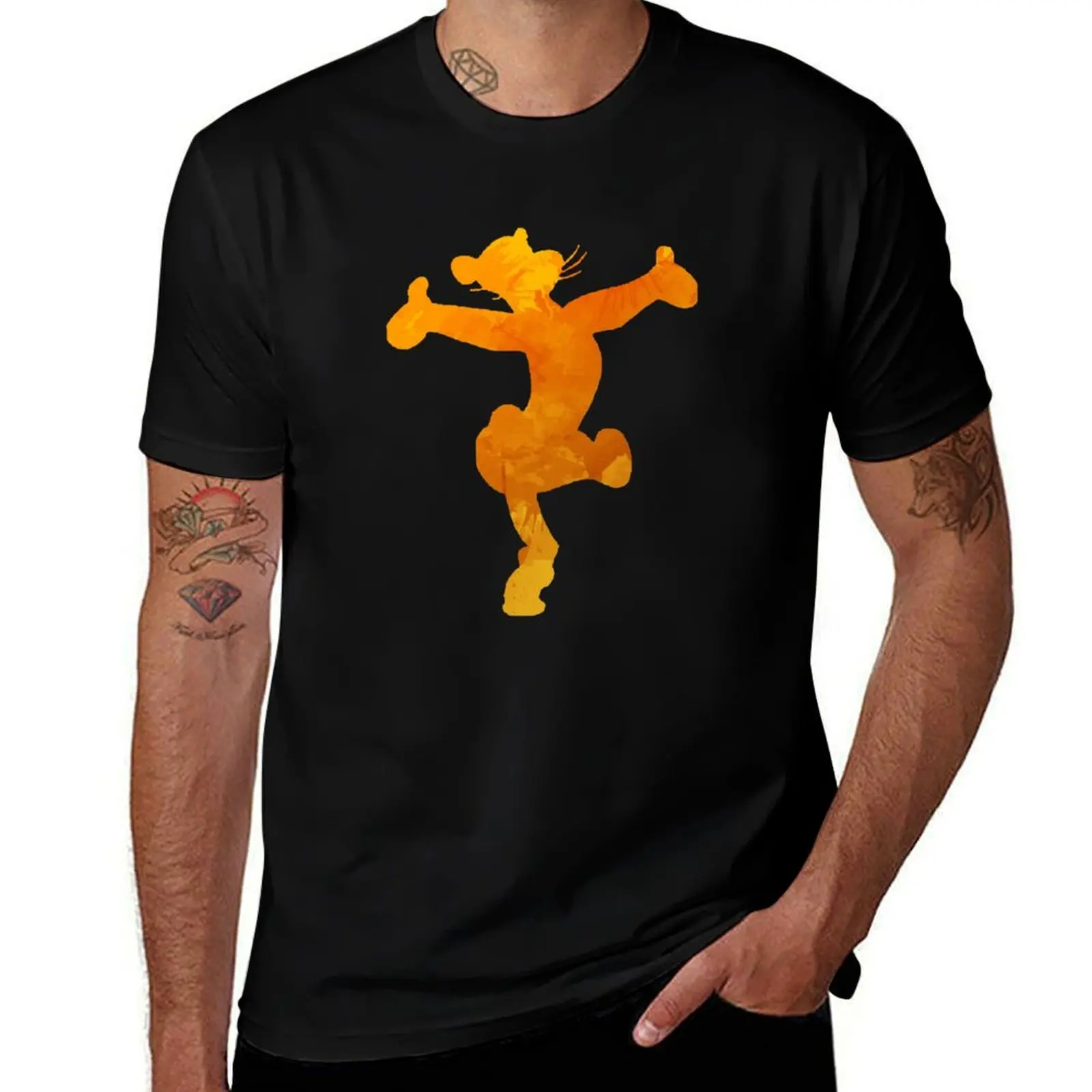 Tiger Inspired Silhouette T-Shirt Work Wear Breathable Tee