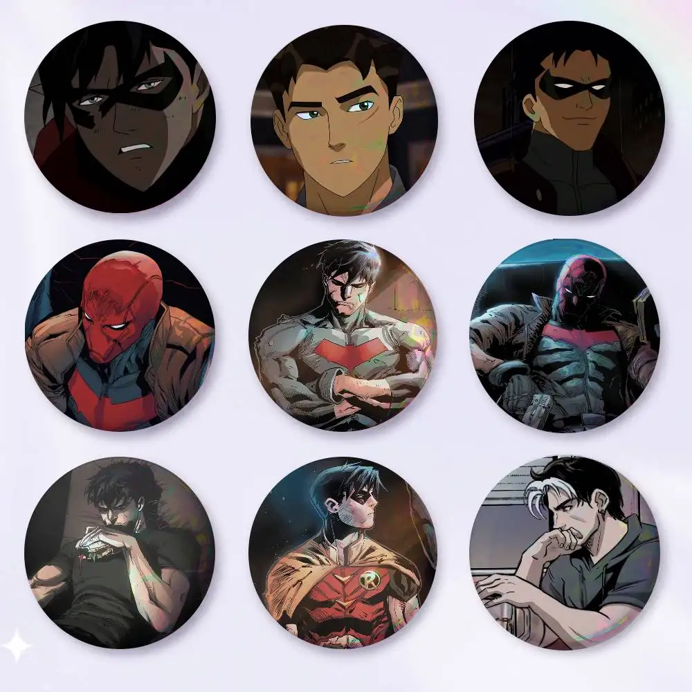 A-Anime J-Jason Todd Badge On Backpack Accessories Manga Icons Pins Round Cartoon Brooches For Clothes Bag Decor Gifts