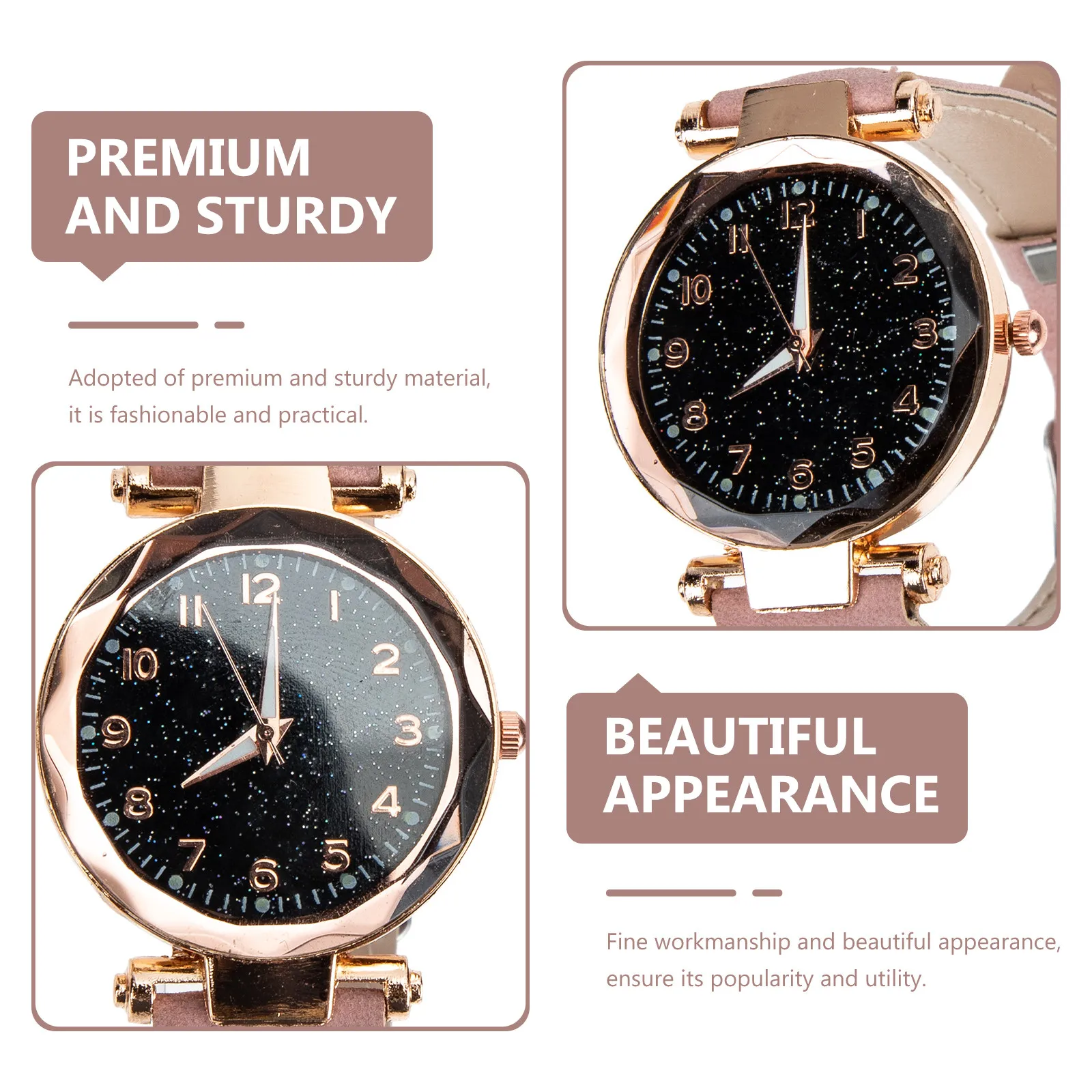 Decorative Women Quartz Watch Fashionable Simple Design Wear-Resistant Wrist Watch Fine Workmanship Elegant Gift for Daughter