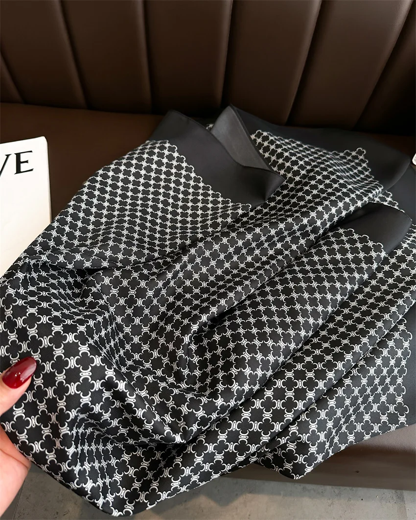 Neue 90*90cm Silk Schal Scarftop Headwraps Für Frau Mode Vier Jahreszeiten Haar Zubehör Hijab Foulard Bandana schal kopftuch – Detail 4