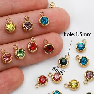 20pcs de 6 mm de acero inoxidable cuentas de diez diales de diario de diario de diario de diario de diario de diez puestos para joyas de pulsera de collar que hacen bricolaje de encanto 8 mejores encantos de cristal de ventas para joyas - №2