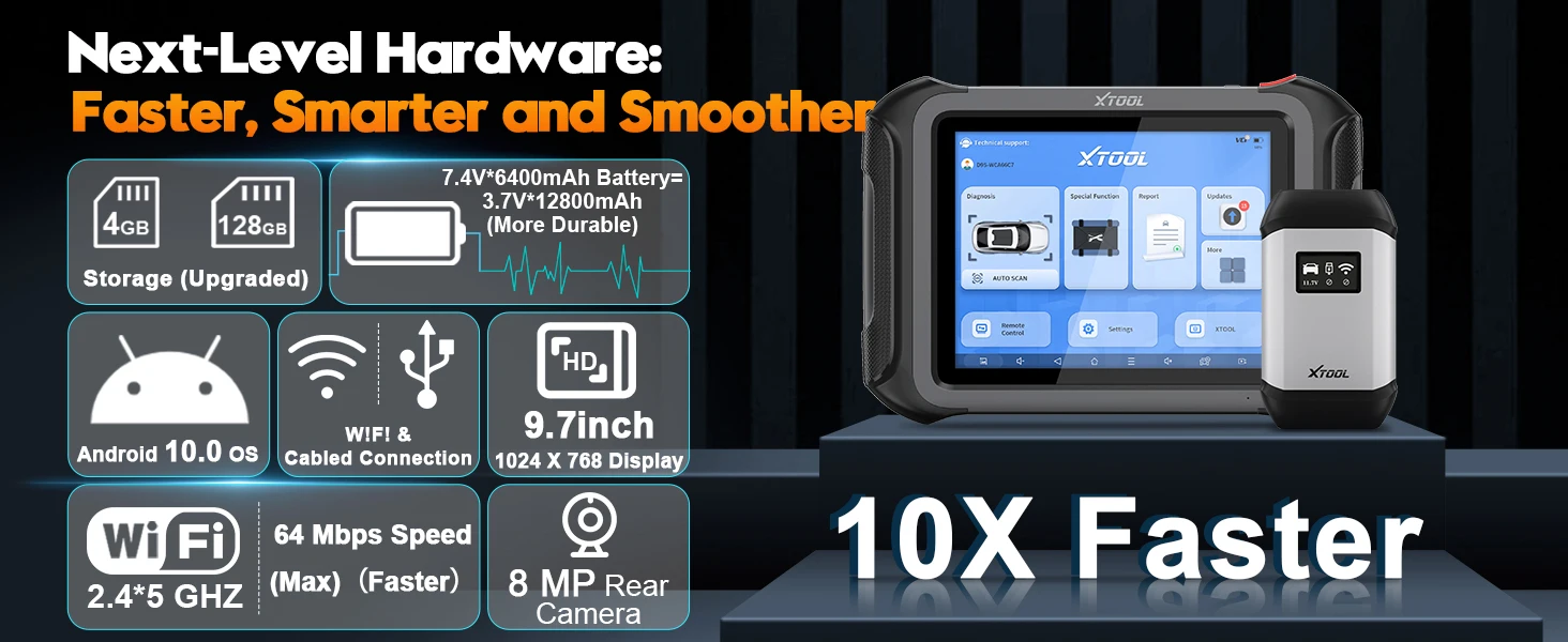 XTOOL D9S Intelligentes Auto-Diagnosegerät ECU-Codierung 45 Reset-Funktionen Schlüsselprogrammierung FCA AutoAuth DOIP CANFD Topologie Automobil-Scanner – Detail 12