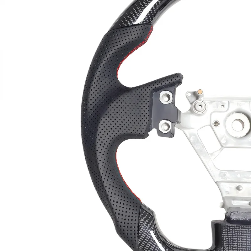 2004 2005 2006 2007 for  Infiniti G35 Steering Wheel Red Calibration Mark Nappa Leather Carbon Fiber