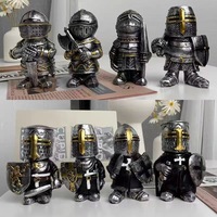 Knight Gnomes Garden Statue Guard Cross Templar Dwarf Guard Armor Samurai Miniature European Knight Resin Garden Decoration Gift