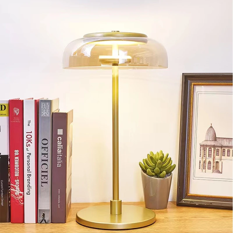 Simple Glass LED Table Lamp Modern Living Room Decor Bedroom Bedside Glass Desk Light