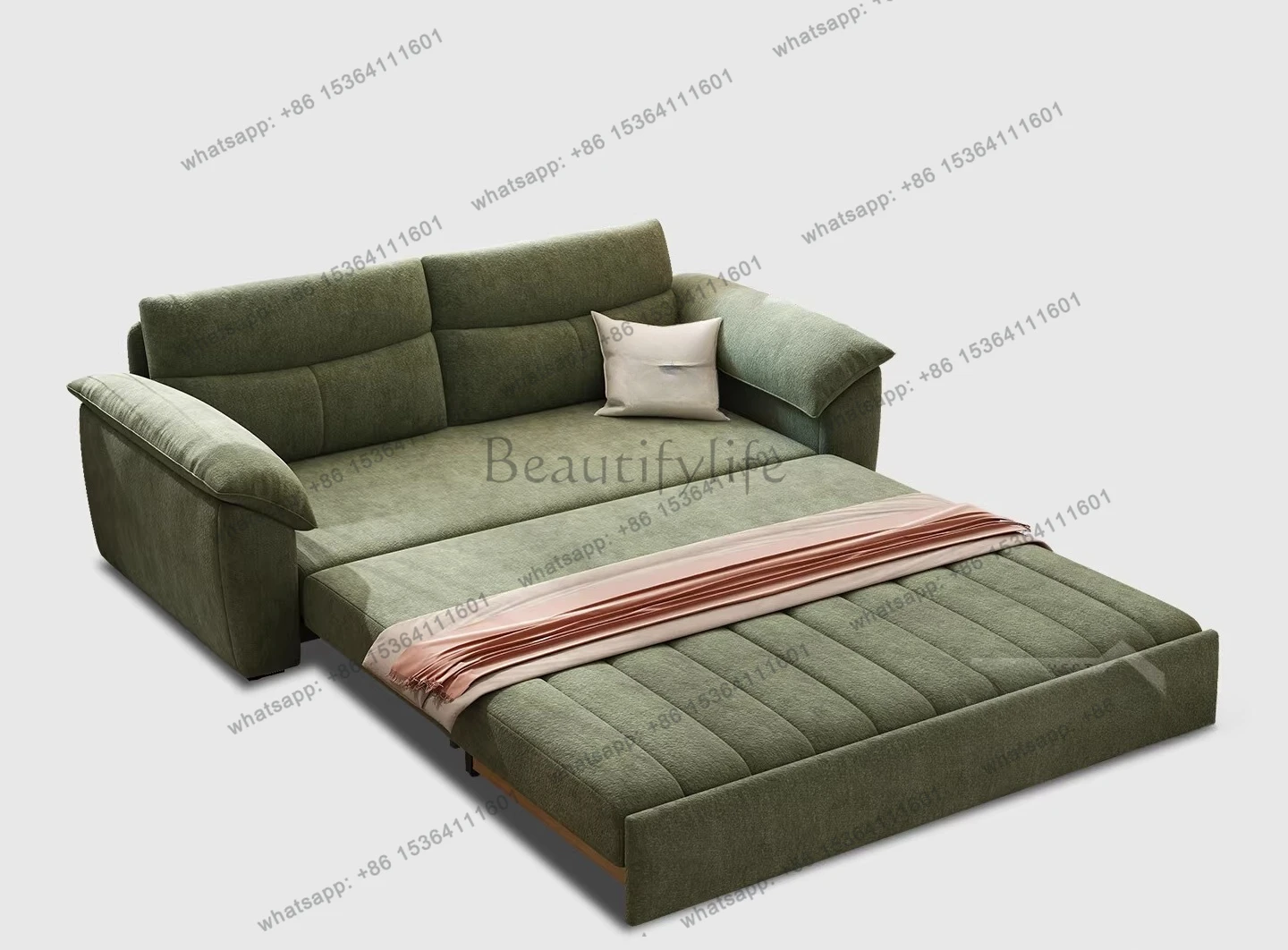 Retro green snow sofa bed folding dual-purpose multi-functional small apartment sofa bed