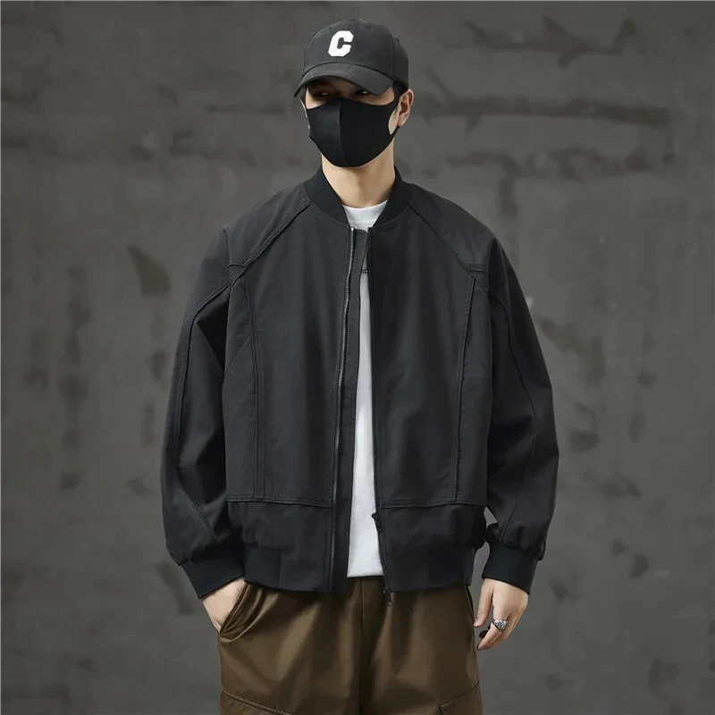 2026 Spring Autumn Men's Baseball Varsity Jacket Streetwear Fashion Loose Casual Short Bomber Jacket Ctiyboy Coat Outerwear