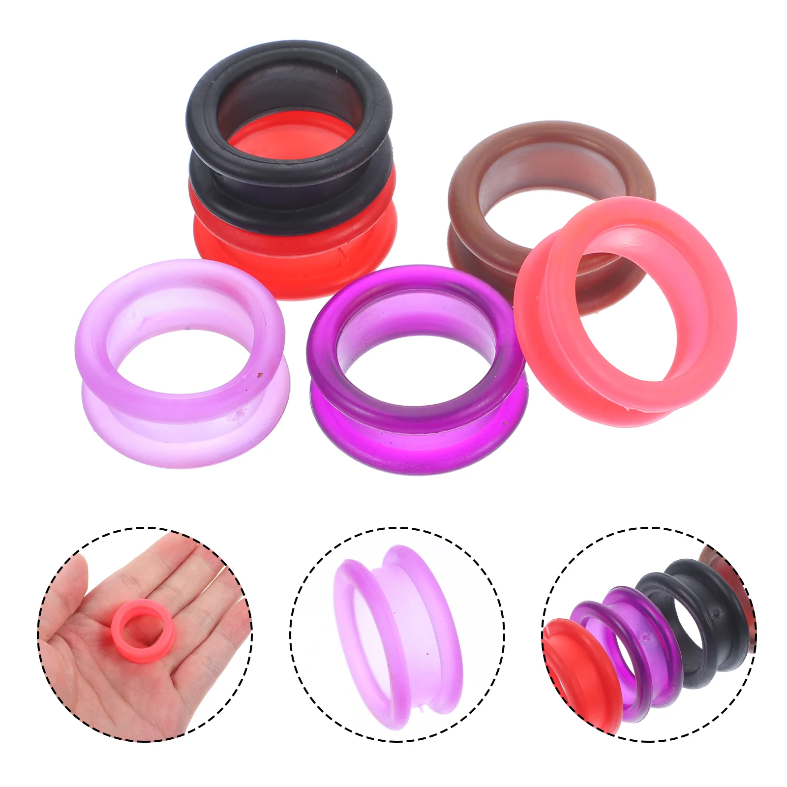 

12 Pcs Silicone Ring Finger Callus Protectors for Scissors Grips Rings Pain Relief Silica Gel Inserts Styling Accessory