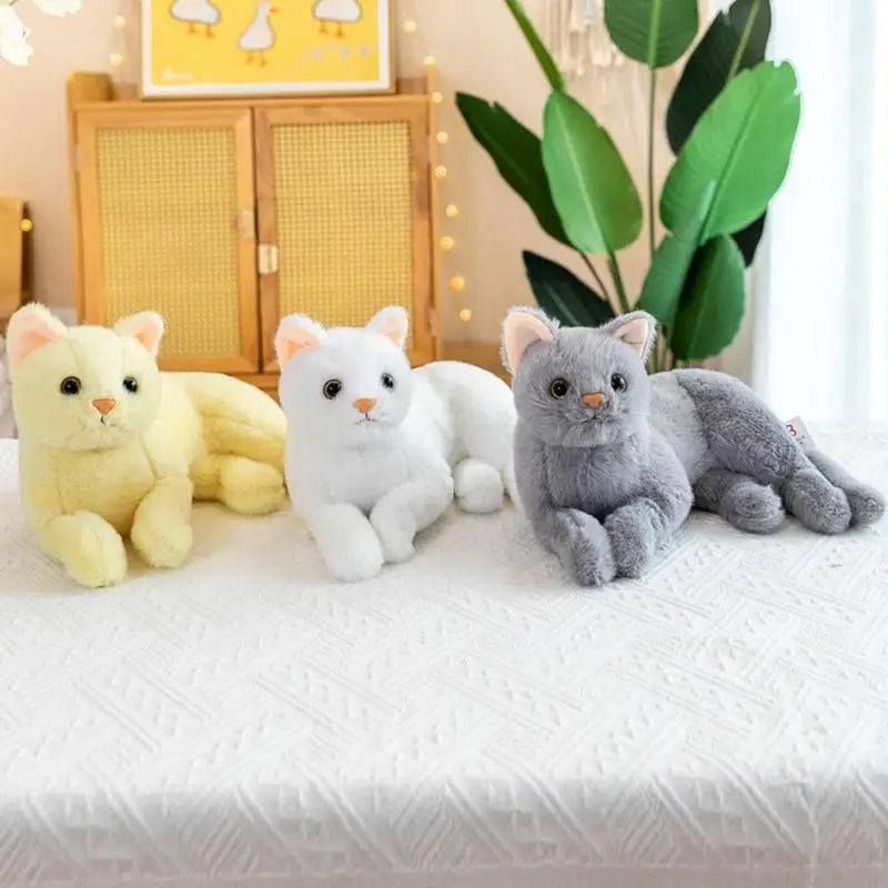 Stuffed Cats Plush Toy 30cm Simulation Animal Cat Pet Toys Home Decor Birthday Gifts for Kids