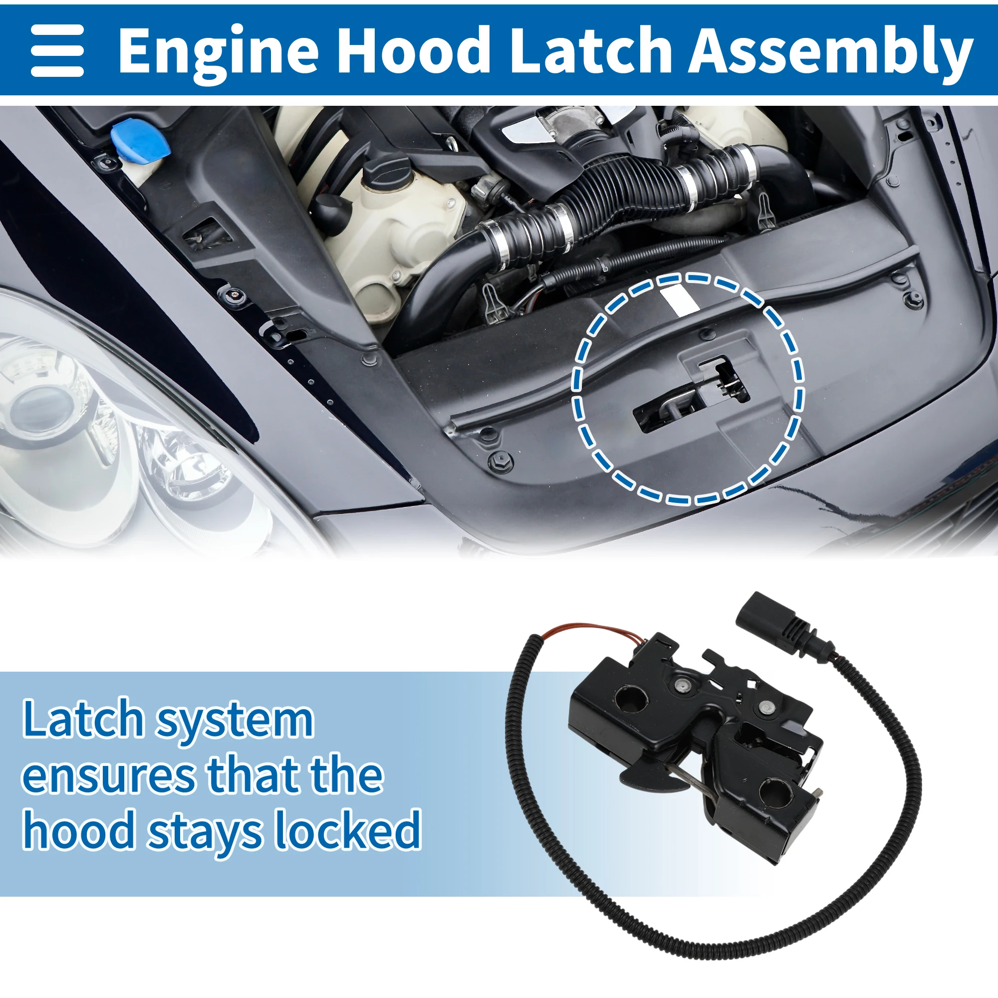 

UXCELL Hood Latch Assembly for Volkswagen Jetta 2011-2018 No.5C7823509B 1 Pcs
