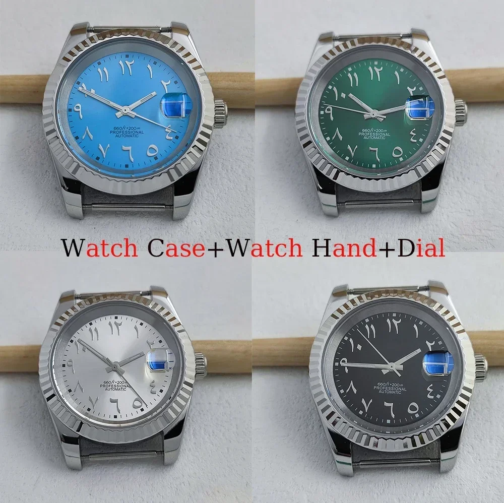 

36mm 39mm NH35 Case Stainless Steel Sapphire Glass 28.5mm Arabic Dial Watch Set For Datejust NH35 Automatic Movement Parts