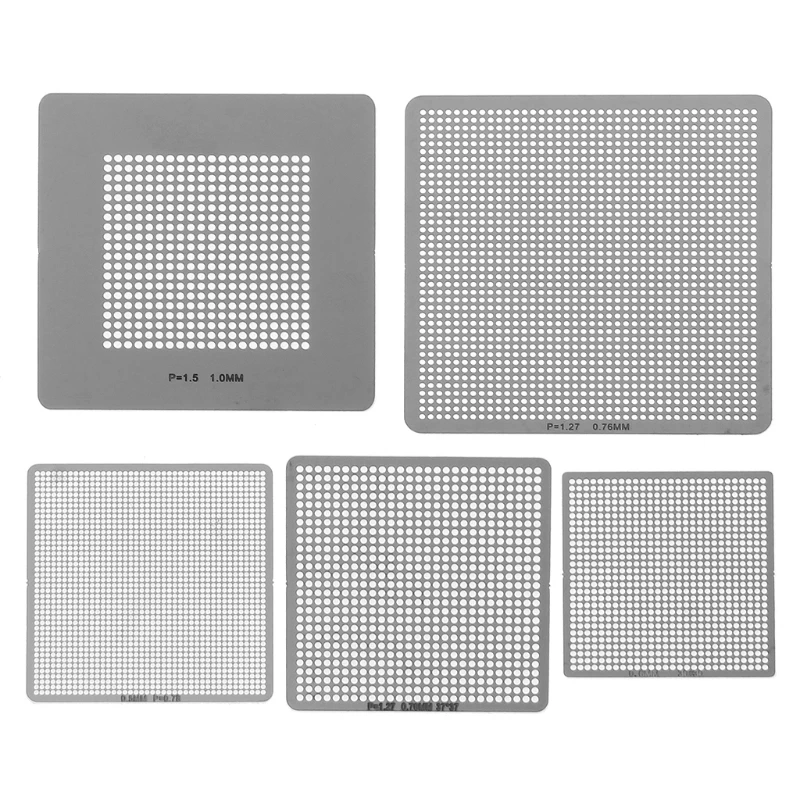 E9LB BGA Rework Net,27pcs BGA Universal Reballing Rework Net Stencils Steel Template Mesh Directly Heat Set  for Laptop