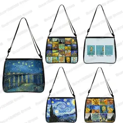 Van Gogh Starry Sky Handbag Ladies Art Oil Painting Sunflower Fashion Shoulder Bag Underarm Bag Girl Shopping Travel Tote Bag