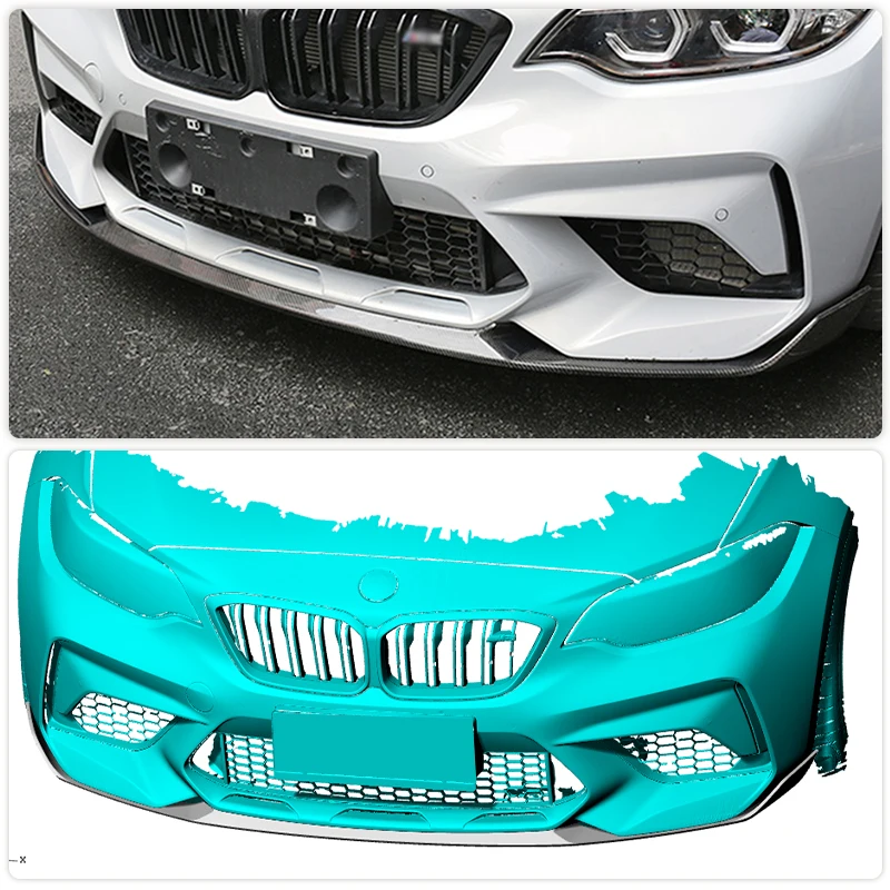 Carbon Fiber Front Bumper Lip Spoiler Splitters for BMW F87 M2 Competition M2C Coupe 2018 2019 Car Front Lip Chin Apron Body Kit