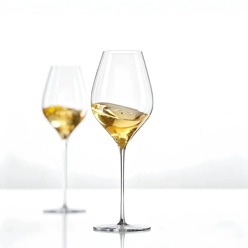 New High-End Crystal High-Footed Glass, Light Luxury Home Wine Glass, Lead-Free, Hand Blown Ultra-Thin Wine Glass 2PCS