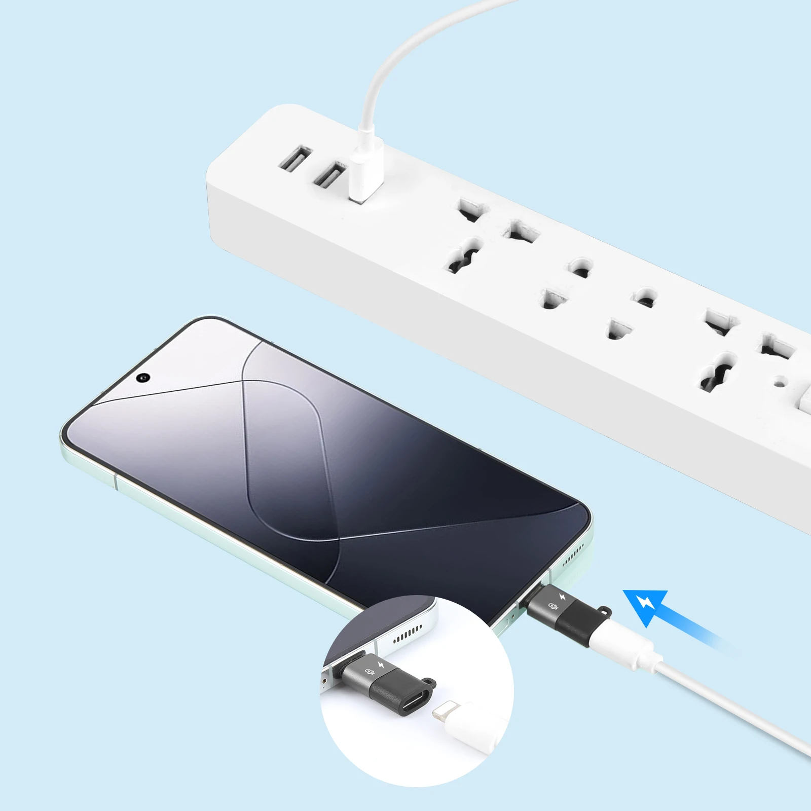 PULUZ 8 Pin to USB-C / Type-C OTG Adapter Aluminum Alloy Data Transmission OTG Adapter