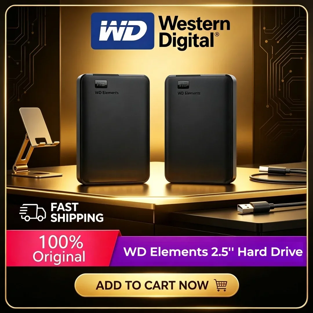 Western Digital Large Capacity WD External Mobile Hard Disk 2.5" USB3.0 Mechanical Hard Drive 1TB 2TB 4TB 5TB 6TB For PC Laptop