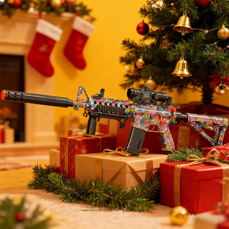 M4 電動ガンおもちゃ 自動発射 屋外射撃スポーツ 弾丸発射 水鉄砲おもちゃ 親子で遊べるギフト