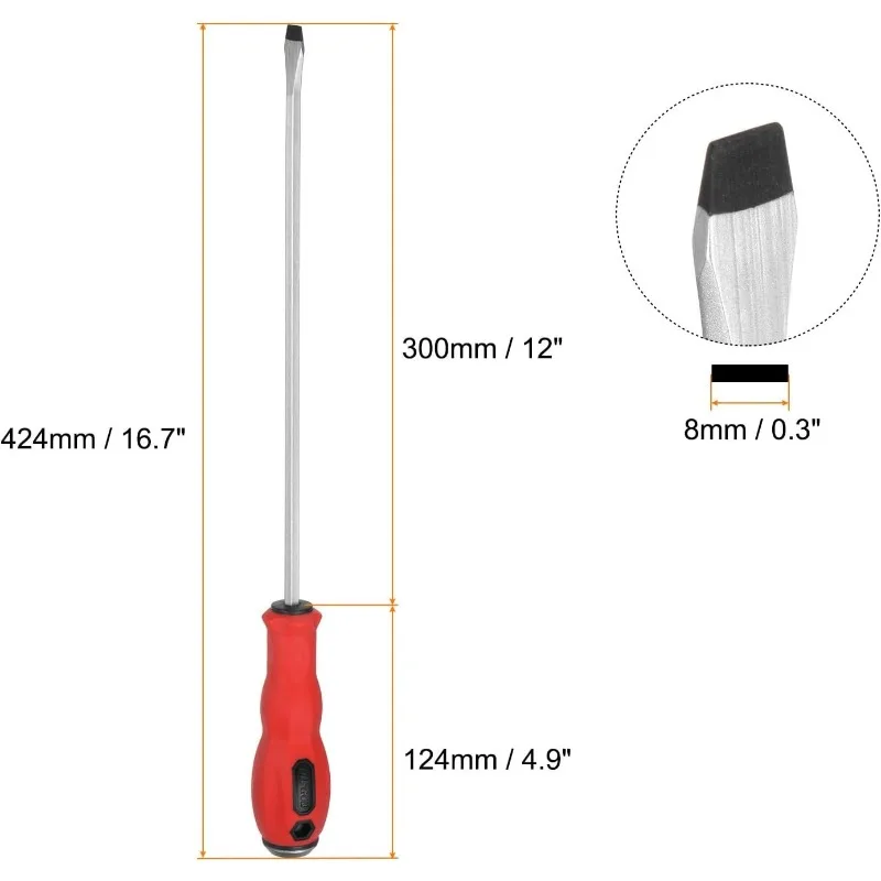 2-Pack Multi-functional Magnetic Screwdrivers Flathead/Phillips Head Screwdrivers Household Basic Non-slip Manual Screwdriver