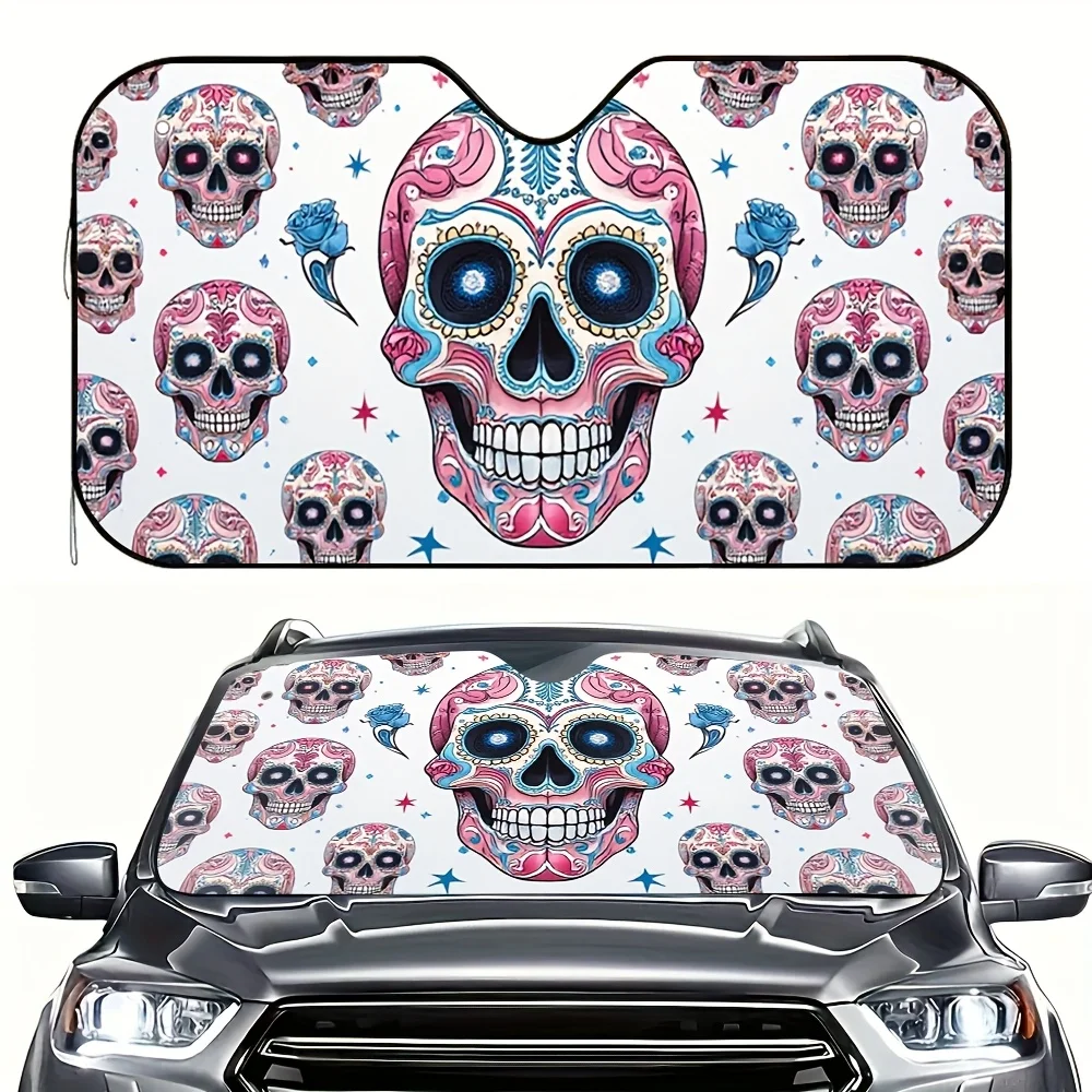 

1pc Skeleton Car Sun Visor Reflective Sun Protection For Sun ShieldTravel Lightweight Vehicle Accessory Universal Fit For Conver