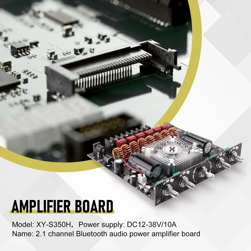 2.1-Channel TPA3251 Bluetooth Digital Amplifier Module High And Low Tone Subwoofer,220Wx2+350W Amplifier Board XY-S350H