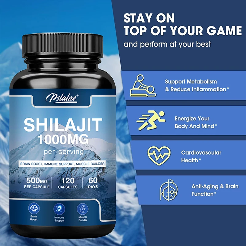 Shilajit 1000mg - Minerali ad alto tracce e acido fulvico - per migliorare la resistenza, la concentrazione, la memoria e la salute immunitaria