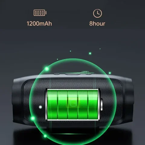 Портативный сабвуфер Bluetooth-динамики, наружная стереосистема объемного звучания, водонепроницаемый беспроводной громкоговоритель, поддержка FM-радио и TF-карты топ 10 ферромагнитные динамики - №5