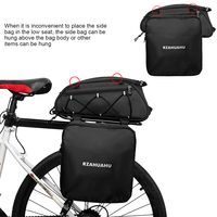 RZAHUAHU Bicycle Rear Seat Trunk Bag Waterproof Night Reflective Bike Rear Seat Trunk Bag Multiple Pockets Cycling Accessories