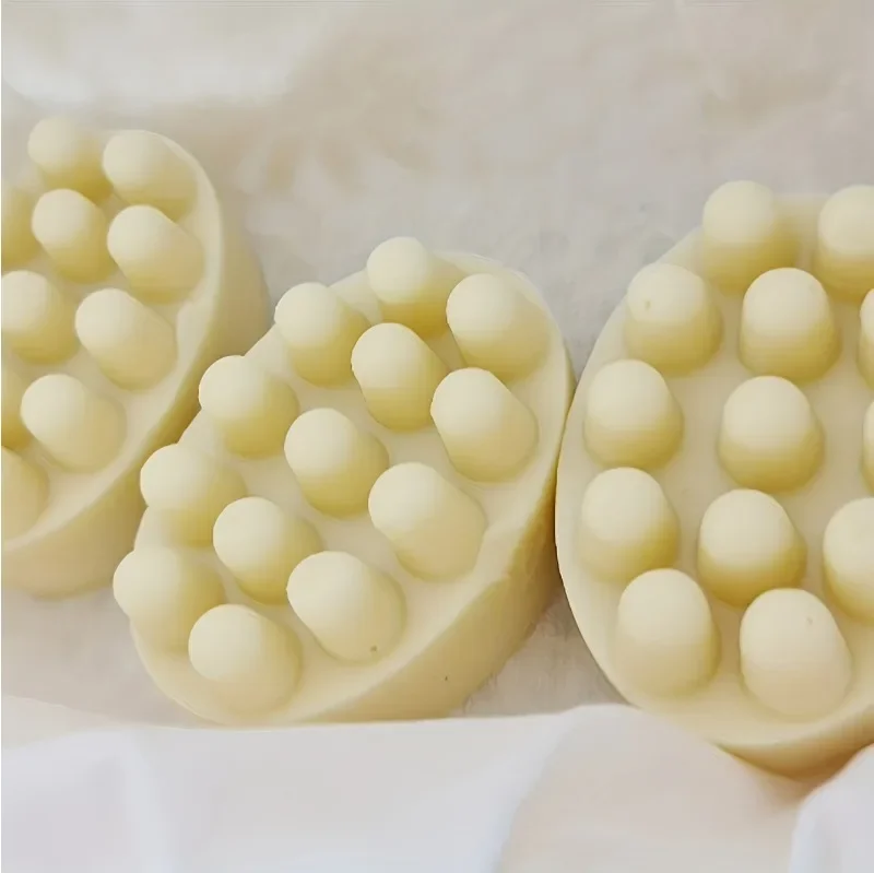 1/3PCS-3D Handmade Silicone Soap Mold Massage Therapy Bar Making Mould Tools