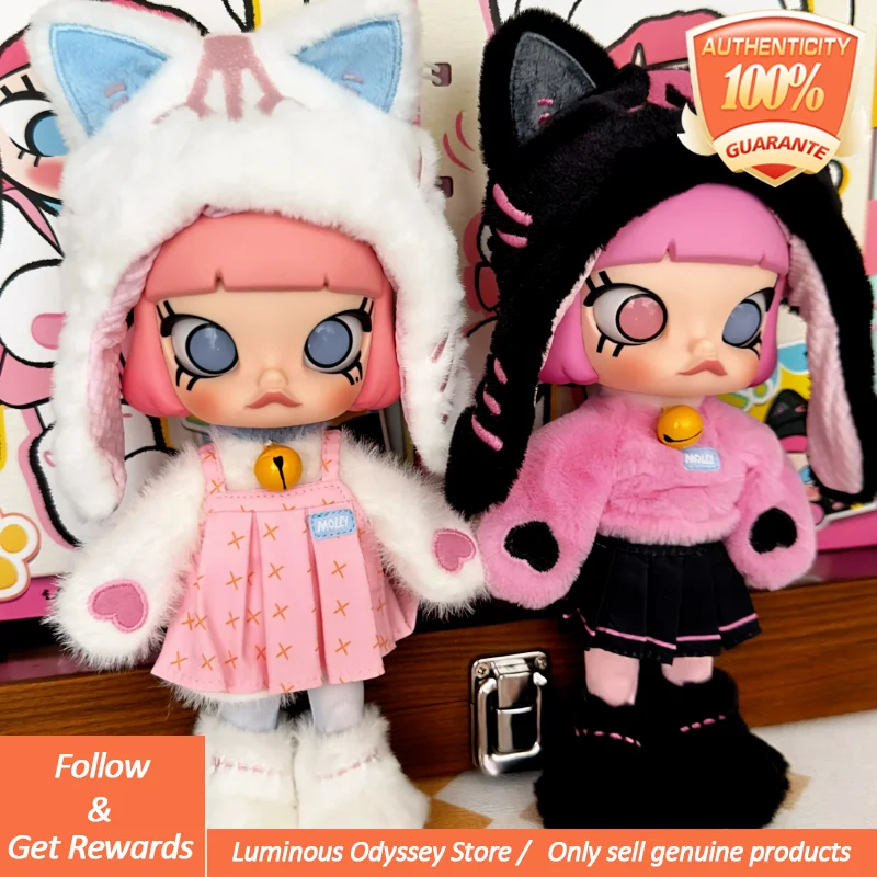 Caja ciega de la serie Molly Peekaboo, figura de acción móvil conjunta 1/8, figura de Anime Molly Cat, juguete de regalo personalizado