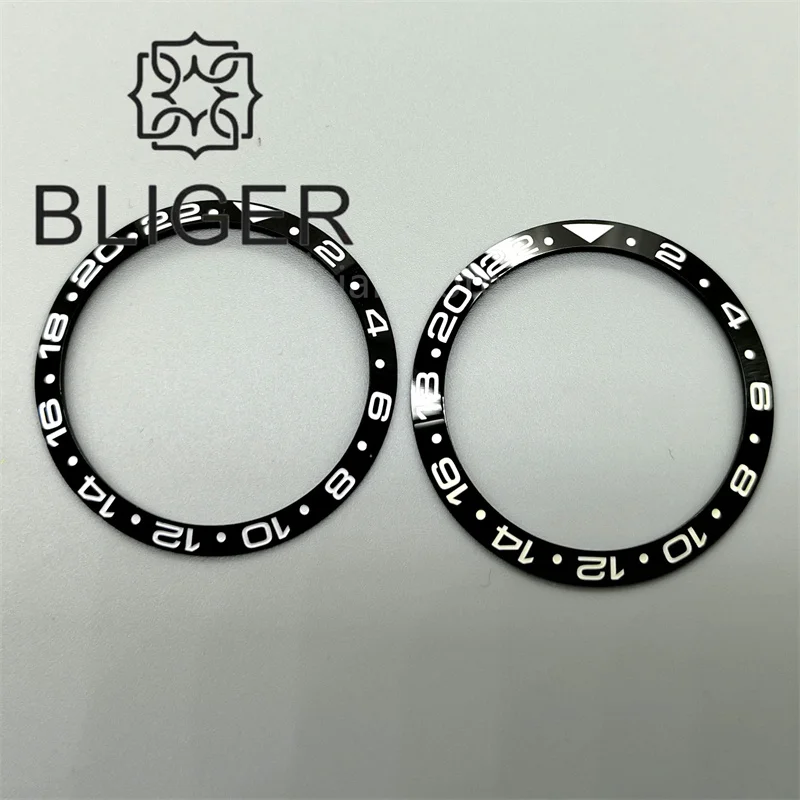 BLIGER 34mm/35mm Diameter Watch Bezel Super Vintage Bat/Man Blue Red Insert C3 Green Luminous Fit 36mm/38mm S/U/B Watch Case