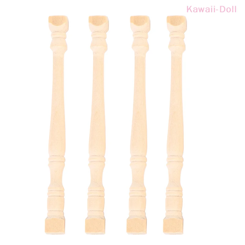 4Pcs/Set Miniature Wooden Roman Pillar Model 1:12 Dollhouse Furnitures Toys
