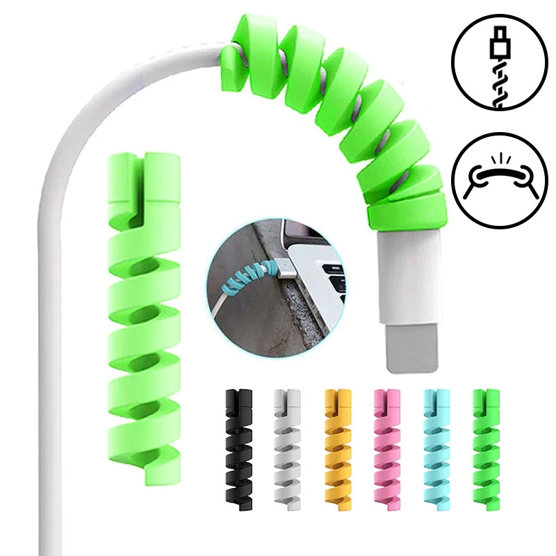 【Fast Delivery】1Pc Spiral Cable Cord Protector Cable Winder Earphone Cable Protector Charger Cable Wire Protector Cover