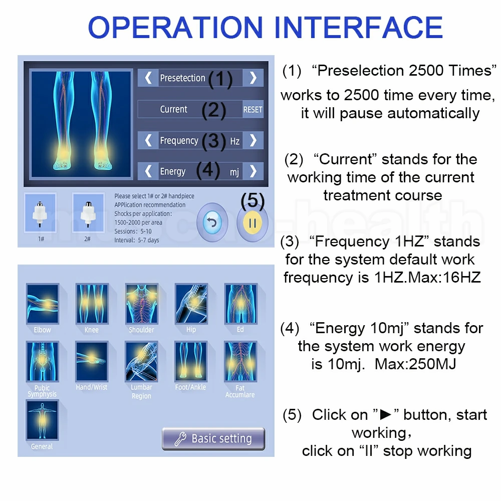 2023 New Shock Wave Chiropractic Tools 2 IN 1 Professional Shock Wave Therapy Machine Sports Injury Pain Relief Muscle Massager