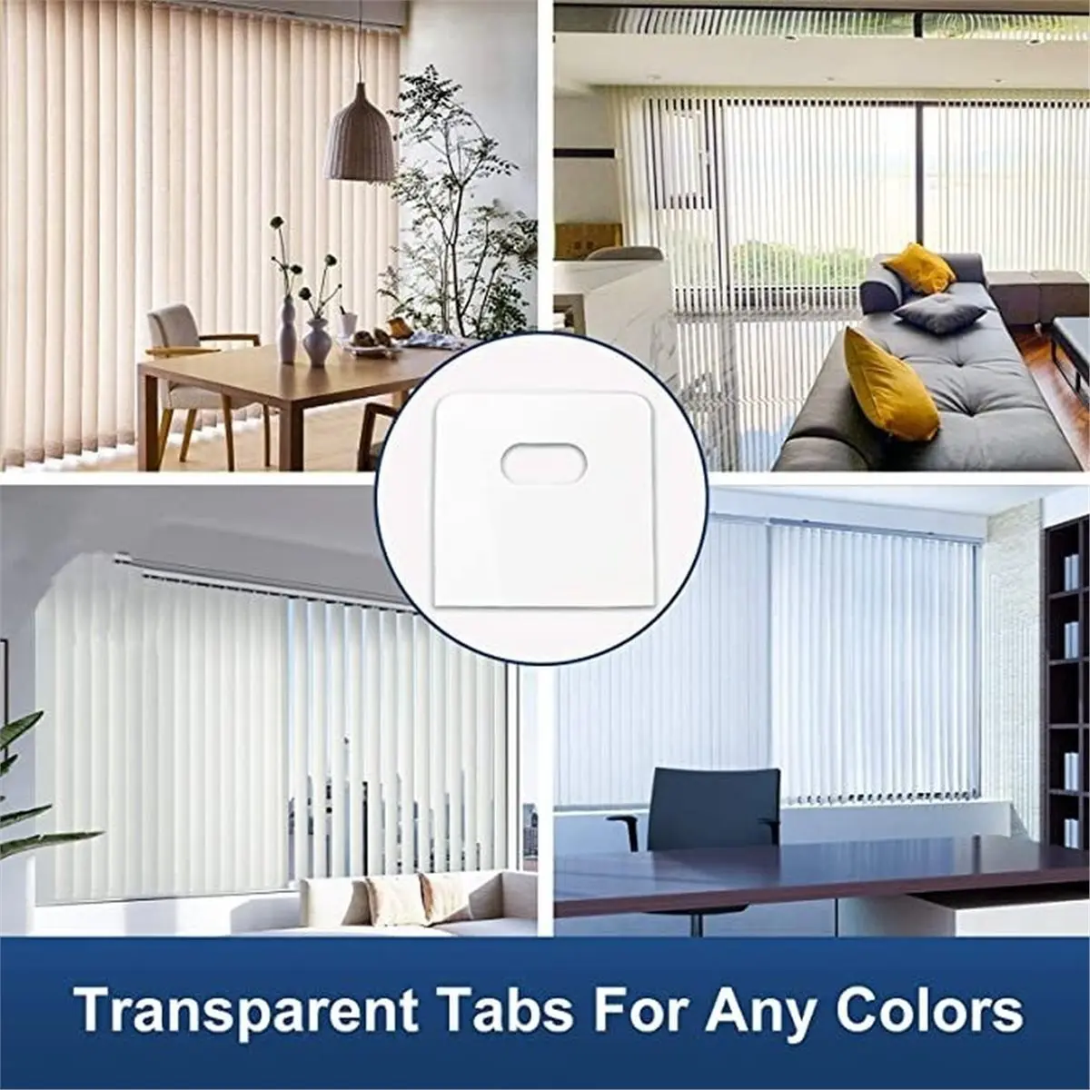 80 PCS Vertical Blind Repair Tabs Kit Clear Fixer Verticle Blinds Snap in Replacement Slats Parts Panels, Repair Patch