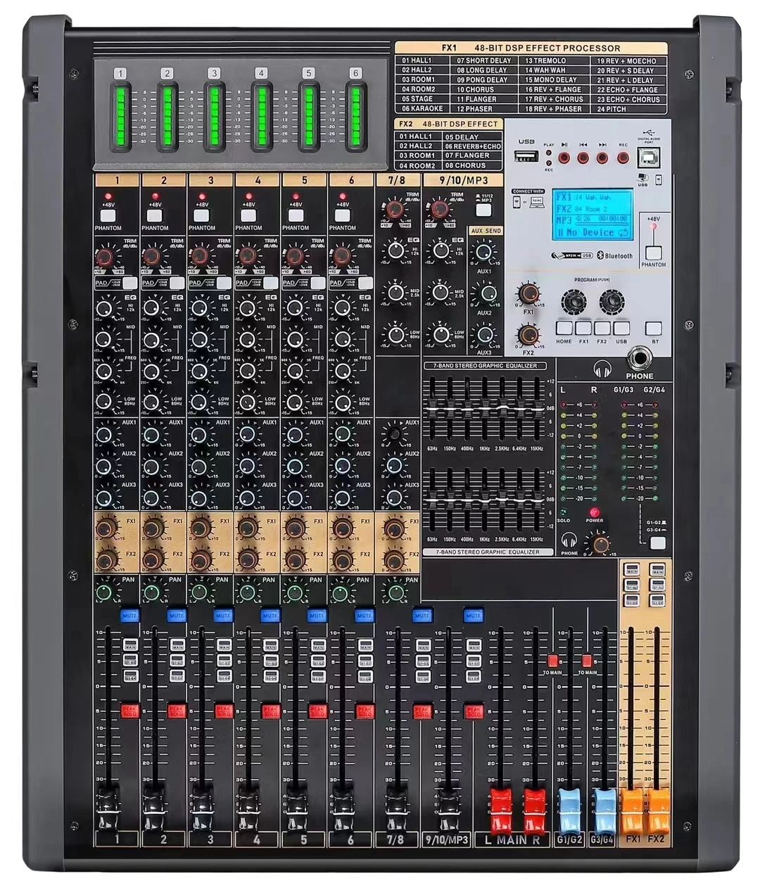 OEM جديد 10Ch 12Ch 16Ch 20Ch 24 قنوات MA سلسلة التناظرية المباشرة خلط الصوت المهنية المزدوج DSP المؤثرات MP3 خلاط مكتب وحدة التحكم #3