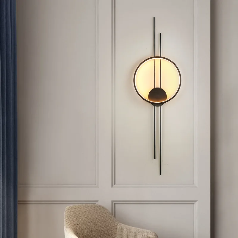 Lampada da parete moderna e minimalista in rame pieno, modello di design, lampada da parete decorativa unica per la casa, lampada da parete per scale del corridoio