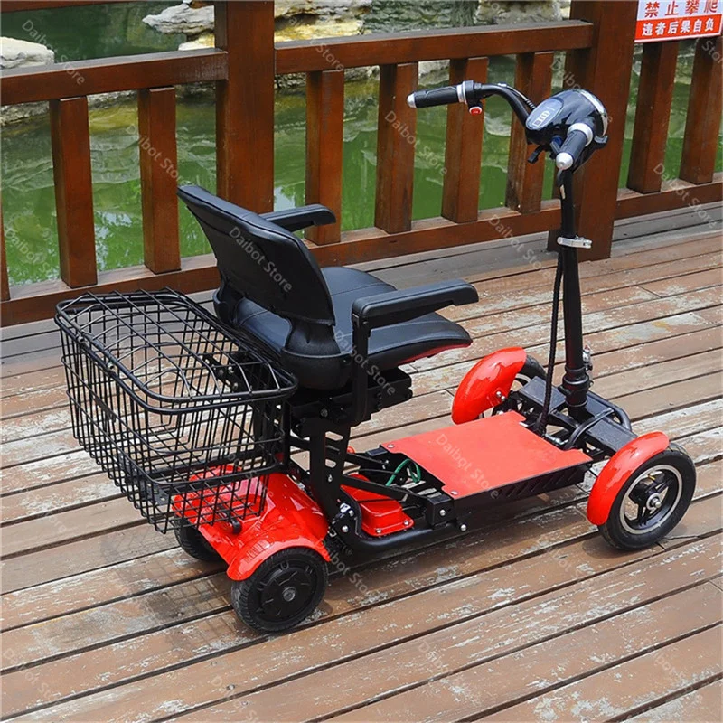 36V 500W Dual Motor klappbarer 4-Rad-Elektroroller für ältere Menschen, großer Sitz, 10-Zoll-Mobilitätsroller für Reisen, abnehmbare Armlehne – Detail 9