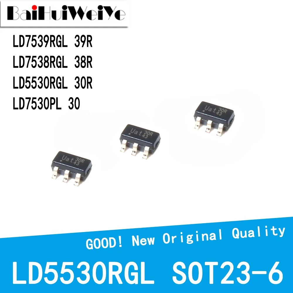 10PCS LD7539RGL LD7538RGL 39R 38R LD5530RGL 30R LD7530PL 30 SOT23-6 SMD New Good Quality Chipset