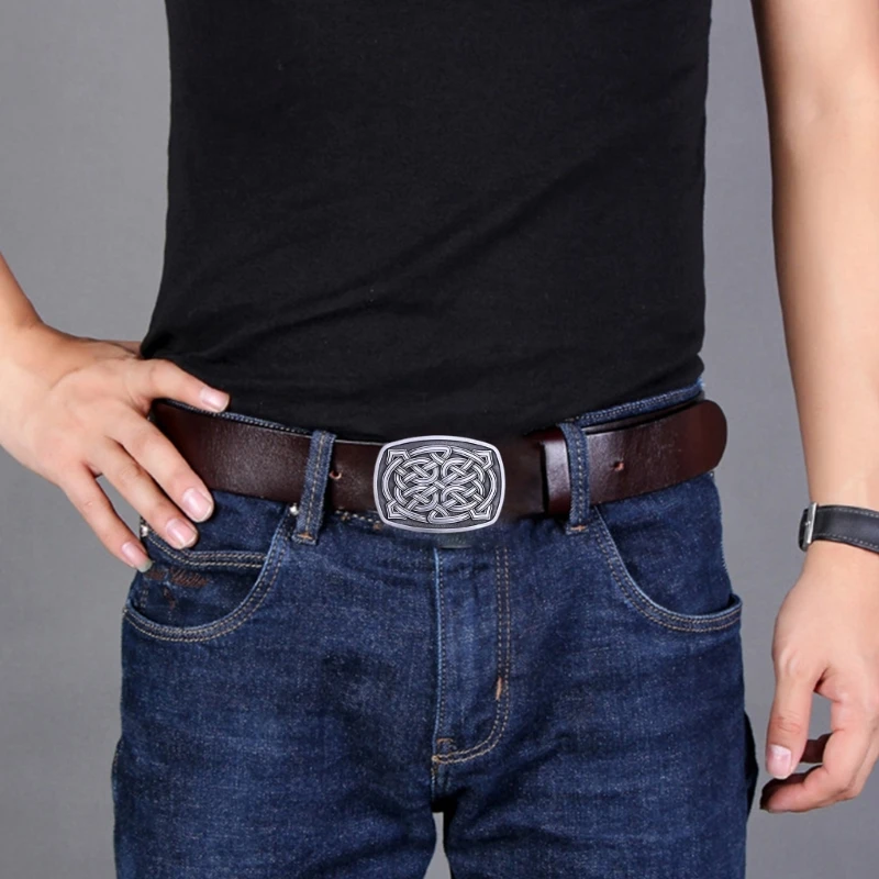 Carved Knotting Design Belt Buckle Teenager Rock Belt Buckle