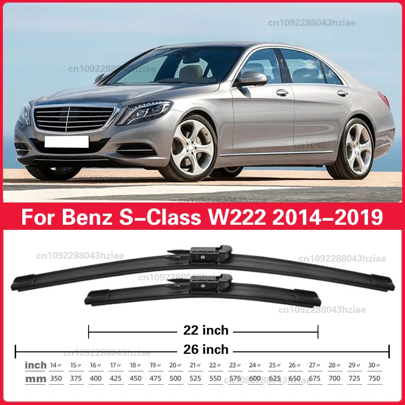 Car Front Wiper Blades For Mercedes Benz S Class W222 2014 2015 2016 2017 2018 2019 Windshield Windscreen Window Brush 26\