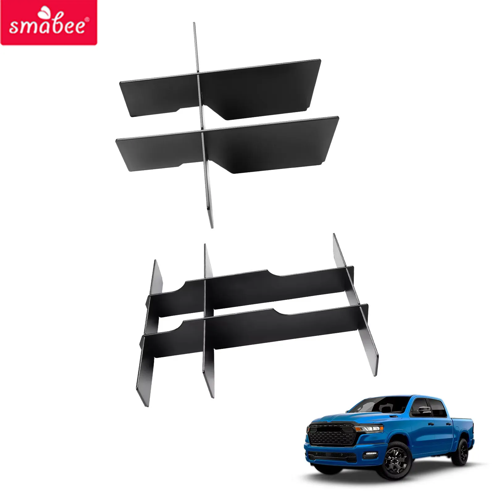 Smabee for Dodge Ram 1500 2500 3500 2019-2025 Center Armrest Lower Layer Storage Box Partition Tray Organizer Car Accessories