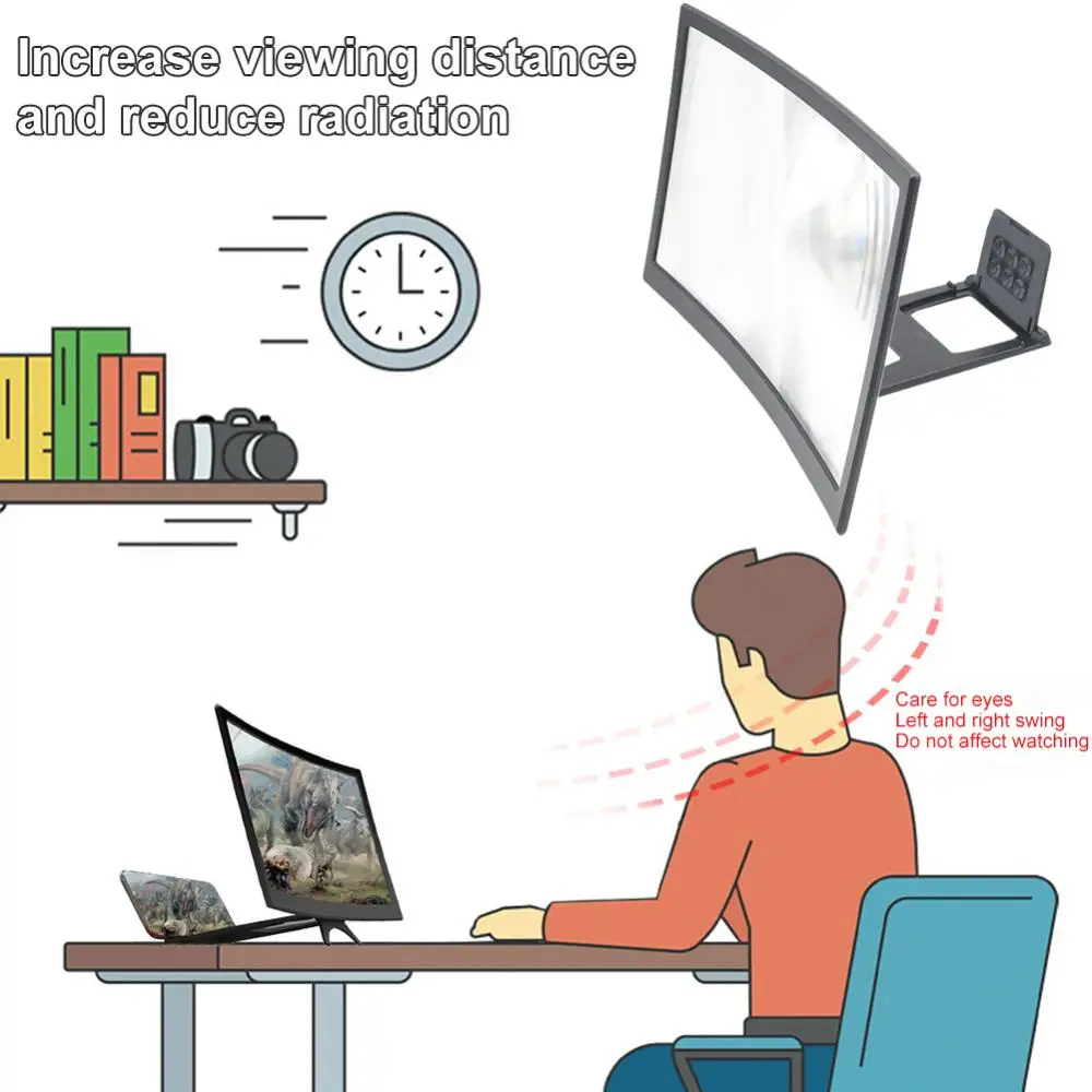 Mobile Phone Accessory Large Size Convenient And Portable 3d Display Amplify Screen Size Portable Video Magnifier