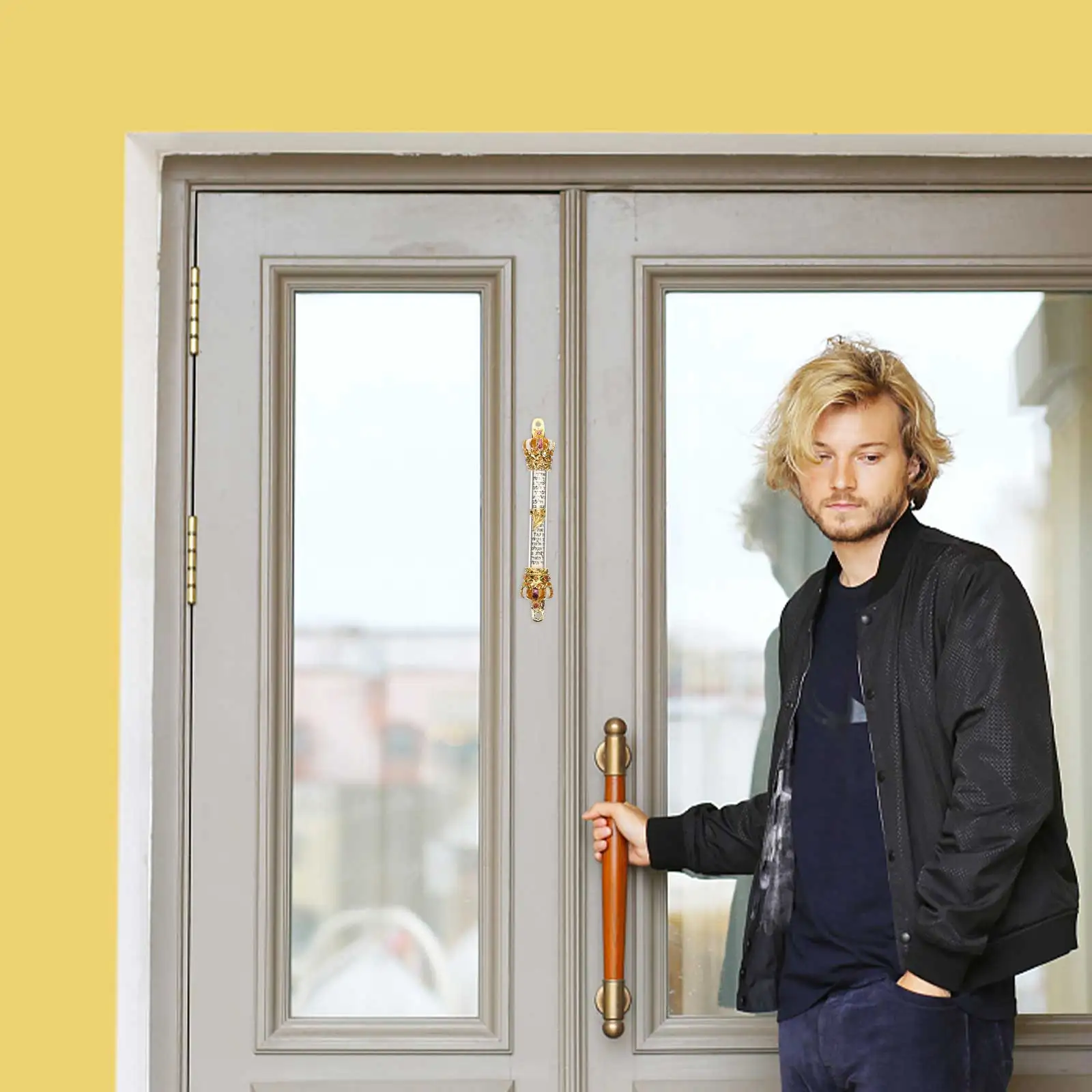 

Bible Mezuzah Door Crown Scroll Metal Religious Home Decor Crafted Judaica Hanging Gift Door Side Mounting Jewish Gifts