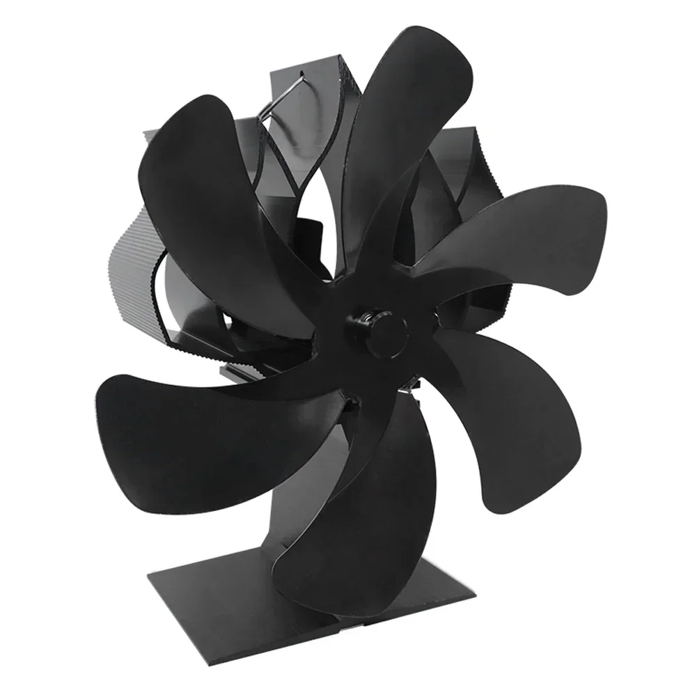 

6-лопастной алюминиевый вентилятор для печи, портативный вентилятор с автономным питанием, тихая работа, автоматическое управление распределением тепла