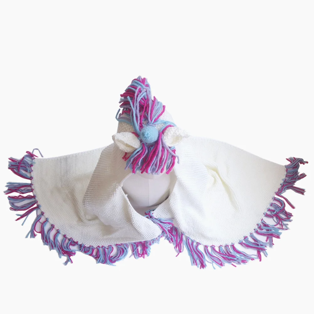 

Unicorn Wool Knitted Blanket Colorful Cozy Crochet Sleeping Cover Kids Soft Warm Kids Blanket Skin-Friendly Breathable