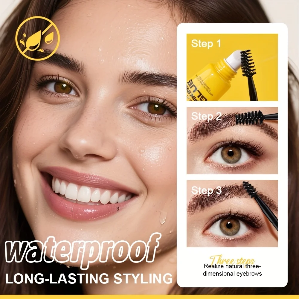 3D Eyebrow Styling Gel with Brush Waterproof Transparent Quick Dry Eyebrow Long-lasting Wax Set Brow Lifting Eyebrow Enhancers